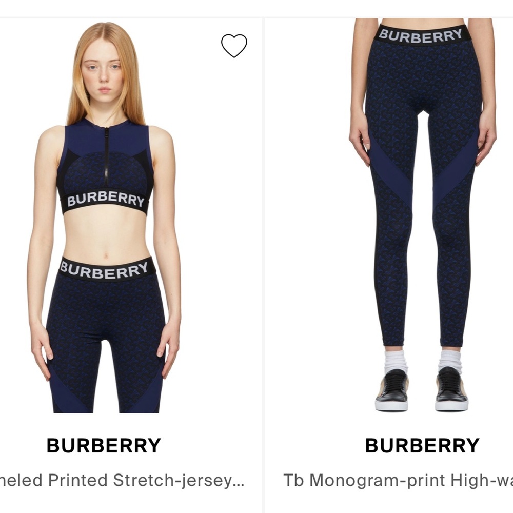 Burberry TB Monogram Crop Top & Leggings Set BRAND NEW WITH TAGS